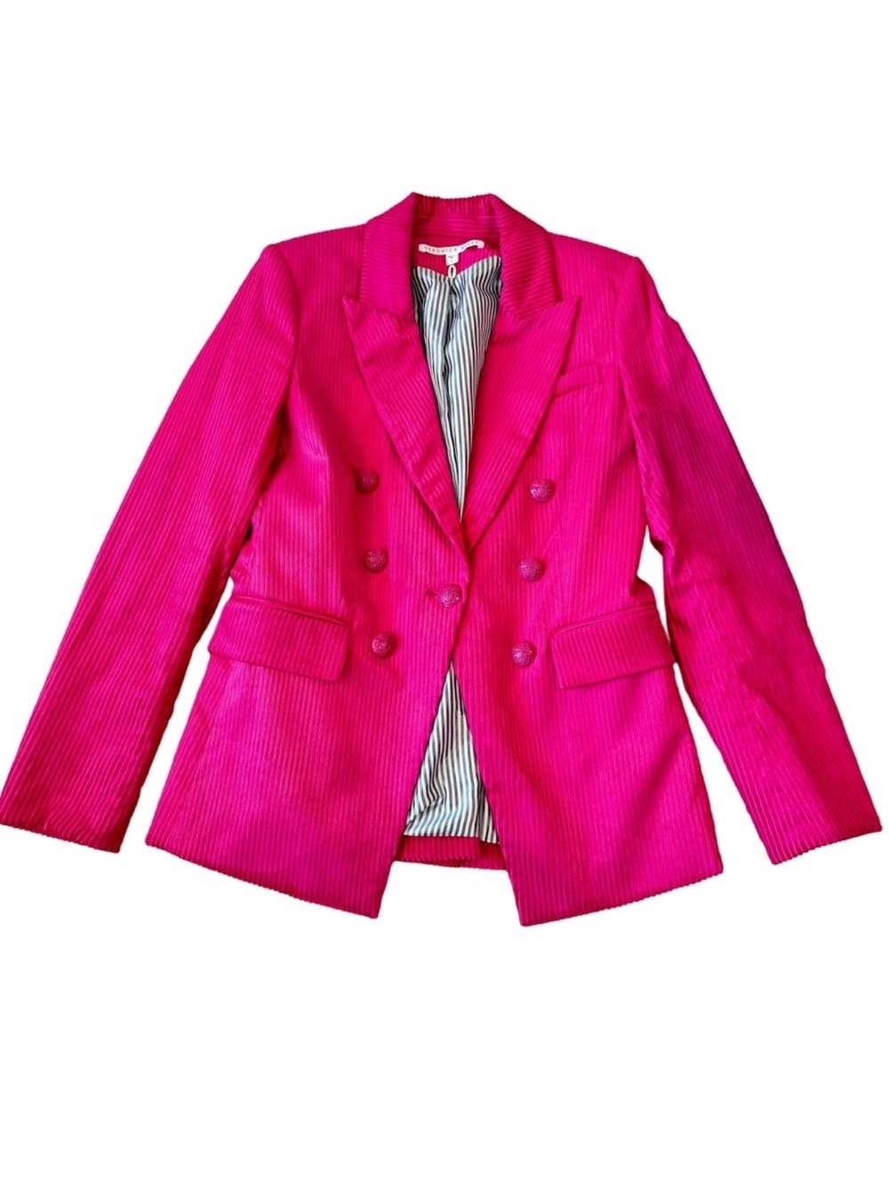 $798 Veronica Beard Gaya Corduroy Miller Hot Pink Fuschia Dickey Jacket 6